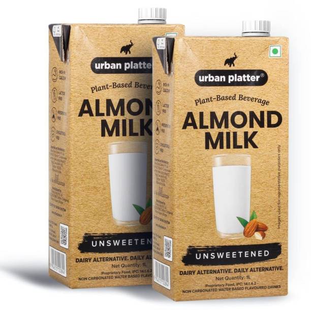 urban platter Unsweetened Almond Milk,1 Litre [Pack of 2]