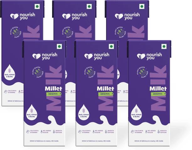 Nourish You Plant Based Millet Mlk With Goodness of Ragi, Jowar, Bajra & Oats 200ml Each Normal