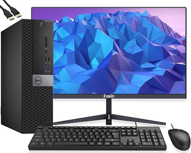 DELL Refurbished Desktop Set – OptiPlex 3040 SFF |MS Office 2019 - Windows 11 Pro, Comes with a 19.5-inch Foxin LED Monitor and a genuine Dell keyboard & mouse, Upgrade your workspace with UHD Graphics, 530 MB Graphics Card, 8 GB 8GB DDR4 RAM (2666MHz), 256 GB 256GB NVMe M.2 SSD, this Desktop ensures quick boot times Mini PC