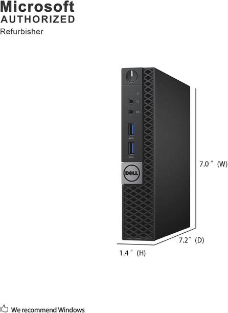 DELL WYSE/ Optiplex 7040 Micro Computer Mini PC, Intel Quad (Renewed) - Windows 11 Pro, Intel Quad ( Core i5-6th Generation) Processor Type, 6500TE, 530 MB Graphics Card, 8 GB DDR-4 RAM | 2600 MHz, 256 GB SATA SSD with 2100 RPM speeds up to 20× faster than other compatible SSDs Mini PC