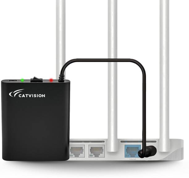 Catvision Mini UPS for Routers I 2x2600 mAh Battery | Upto 4 Hours | BIS Approved | Power Backup for Router