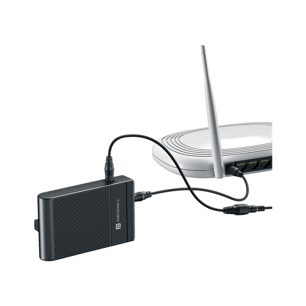 Portronics Power Plus II Mini UPS for 12V WiFi Router Broadband Modem, 3A AirFiber Router Power Backup for Router