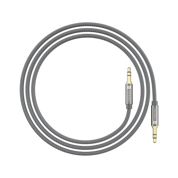 Portronics AUX Cable 2 m Konnect Aux 7 Male to Male 3.5mm Gold Plated Connectors