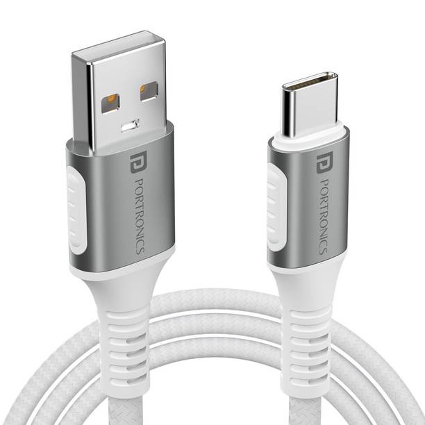Portronics USB Type C Cable 3 A 1.5 m Konnect Y 3A 1.5m USB to Type C Cable for Type C Devices,4.5mm Braided Compatible with Smartphones, Laptops, Spe