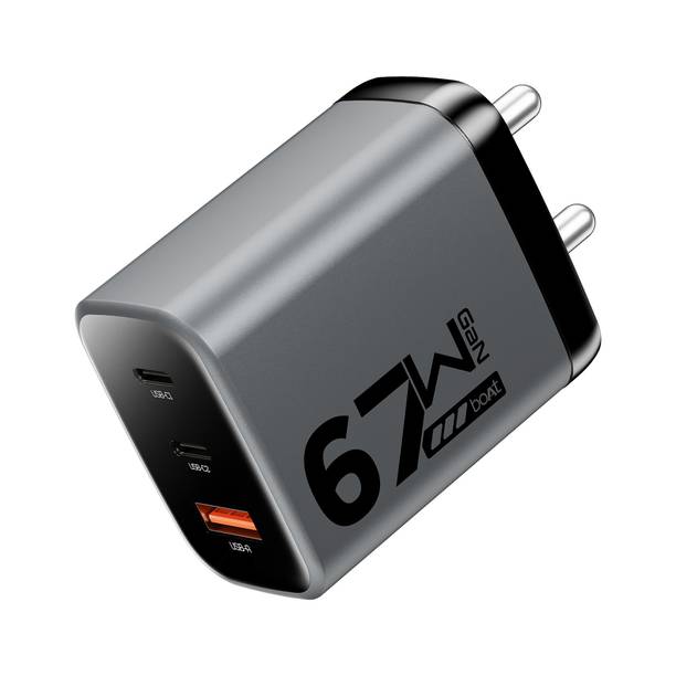 boAt 67 W GaN 3 A Wall Charger for Mobile
