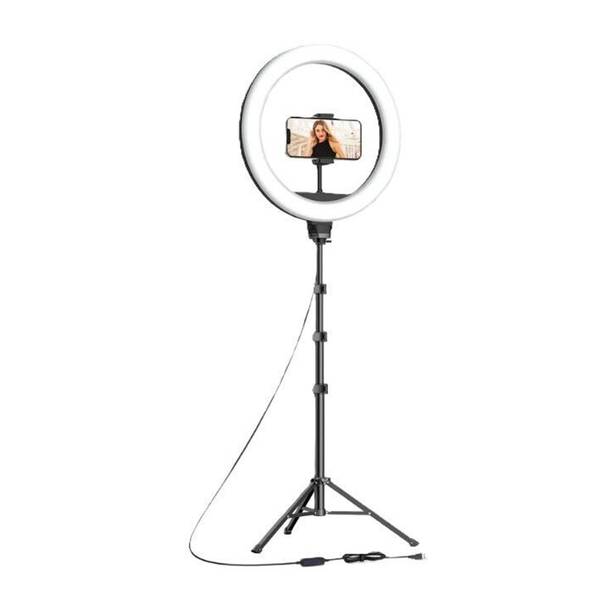Kratos 12 Inch Ring Light with Stand, 7 Feet Tripod with Ring Light, 3 Lighting Modes Ring Flash