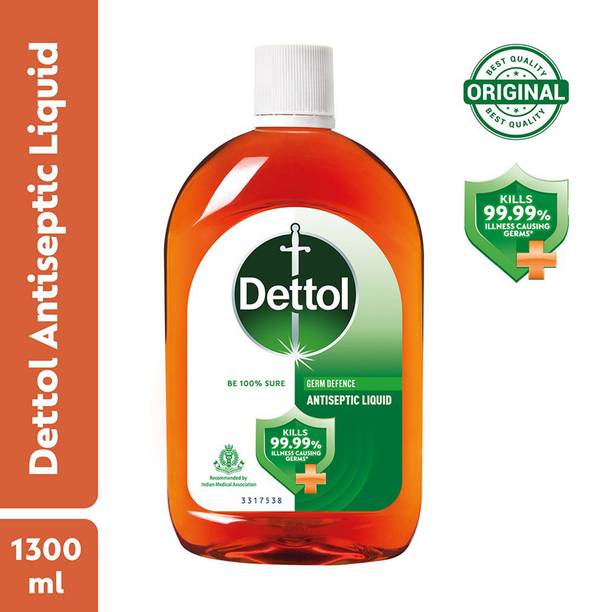 Dettol First Aid, Personal Hygiene, Surface Cleaner, Liquid Detergent, Handwash, phenyl Antiseptic Liquid (1300.0 ml x Pack of 1)