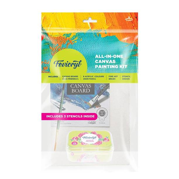 Fevicryl All In One Canvas Kit (1 Canvas, 1 Brush,