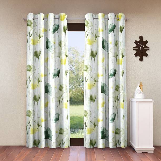 Home Sizzler 153 cm (5 ft) Window Polyester Semi Transparent Curtain (Pack Of 2)