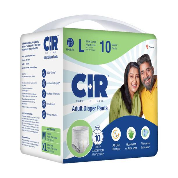 CIR 10 hr Absorption Protection with Wetness Indicator Odour Control Pant Adult Diapers - L