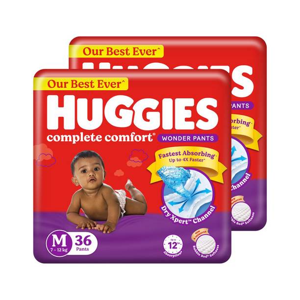 Huggies Complete Comfort Wonder (Pack of 2) Pant Diapers - M