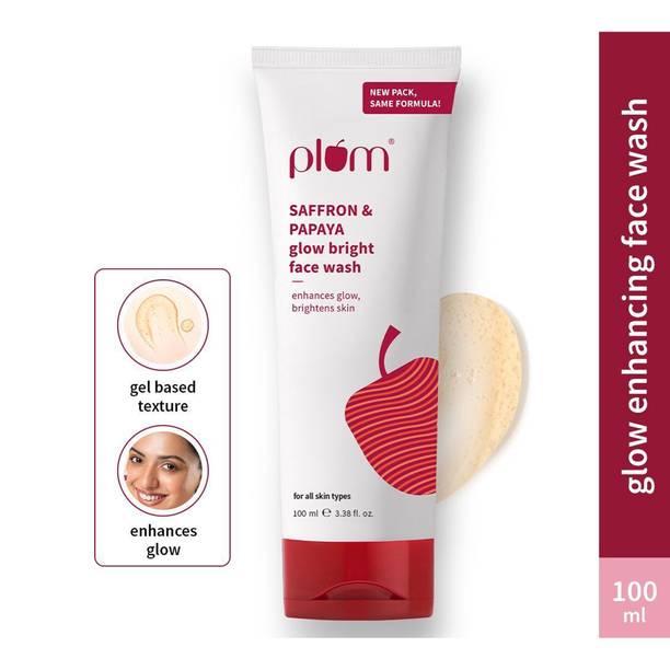 Plum Papaya Glow Bright | With Vitamin B5 & Saffron | Non-Drying, Refreshing Face Wash