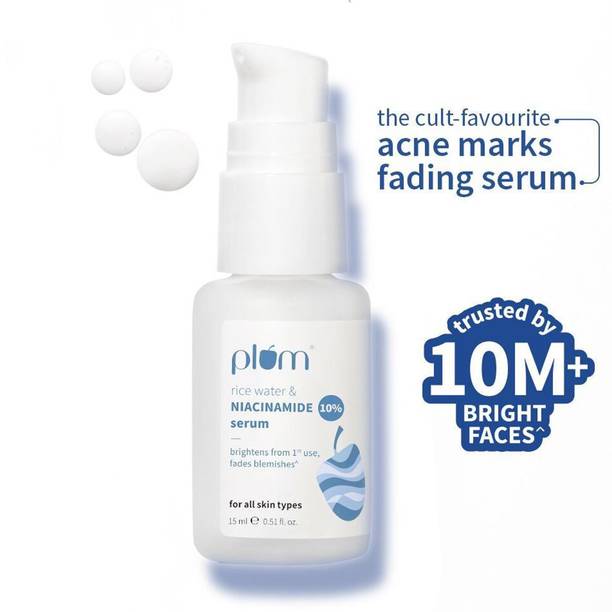 Plum 10% Niacinamide Brightening Serum with Rice Water|Brightens Skin from 1st Use|All Skin Types