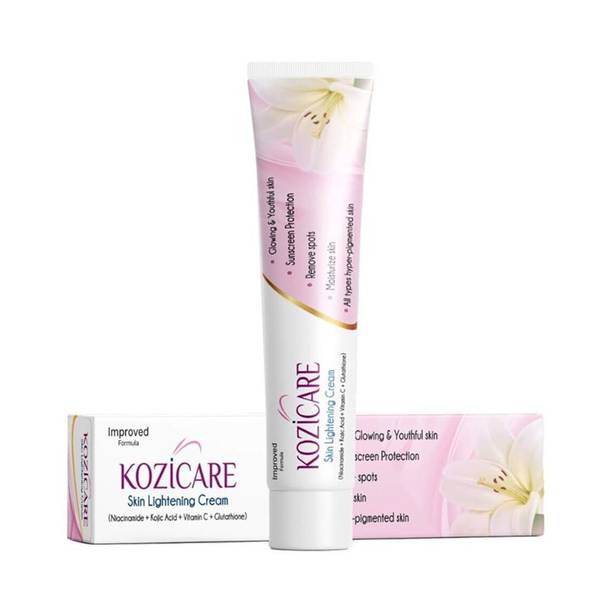 Kozicare Skin Lightening Cream with Kojic Acid, Arbutin, Glutathione | All Types Skin