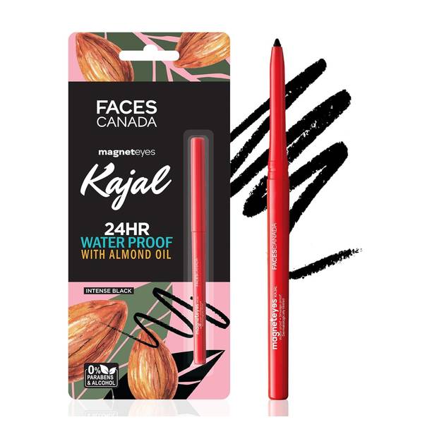 फेसेस कनाडा Magneteyes Kajal | 24HR Long Stay | Fade Proof & Smudge Proof | Water Resistant