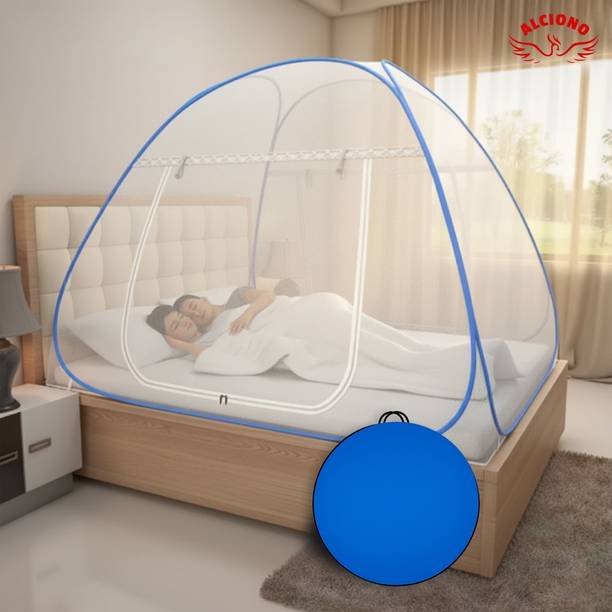 Alciono Double | King Size Bed Foldable Machhardani|L'6.5 X W'6.5 feet Polyester Washable Adults Mosquito Net