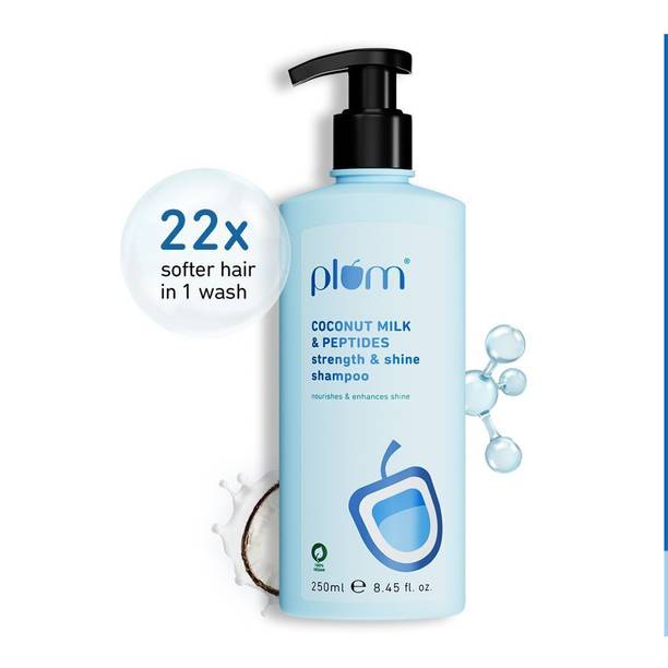 Plum Coconut Milk & Peptides shampoo, Strong, Shiny Hair, SLS paraben free