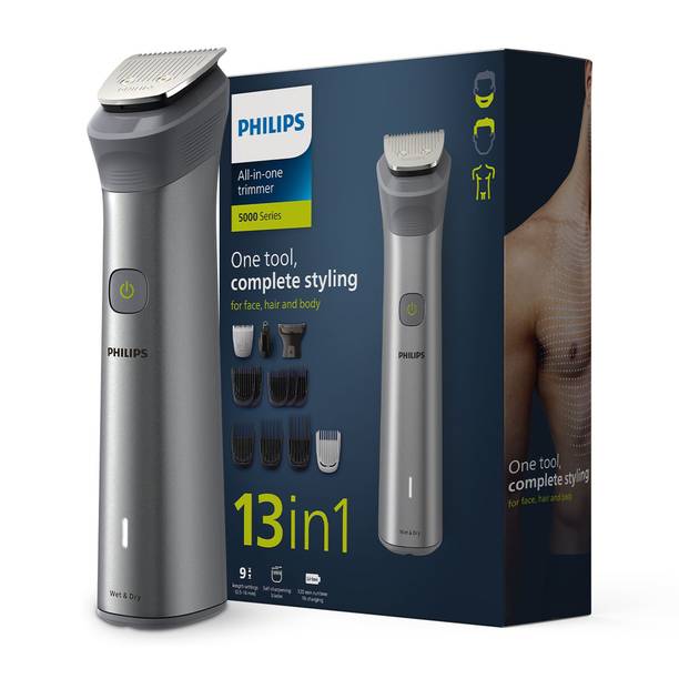 PHILIPS MG5930/65, 13 in 1 Multigroomer, Patented Beardsense Tech Trimmer 120 mi