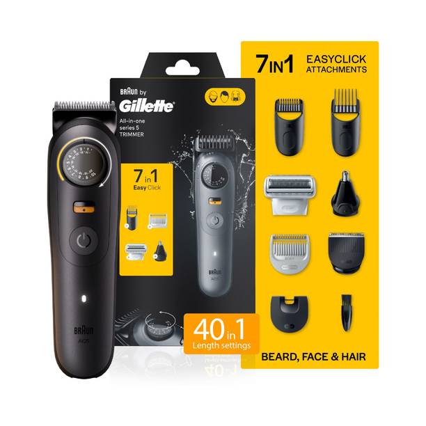 Gillette AIO5 Trimmer 120 min  Runtime 40 Length Settings