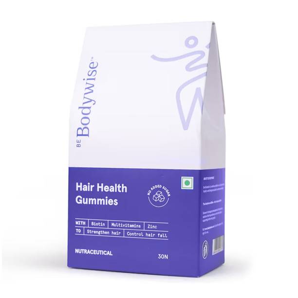 Bodywise 30 mcg Biotin Hair Gummies | 1 Month Pack | Strong Hair, Nails | No Added Sugar
