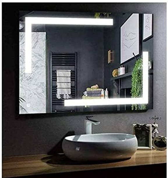 PRINCE ART 18x24 Inch LED Wall Mirror Glass with Touch Sensor Lights for Home Decor HA14 Bathroom Mirror