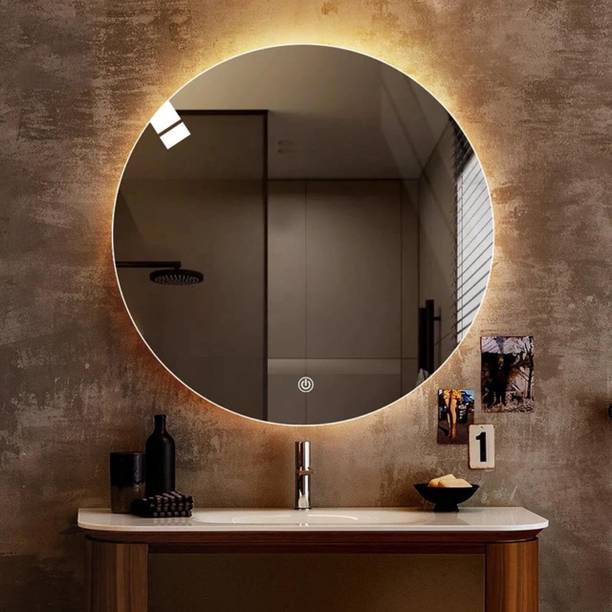 MERKEZI ART MC27 Led Mirror For Wall, Bathroom, Living Room, 3 In 1 Color, 24 x 24 Inch Lighted Mirror