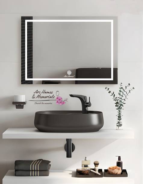 ARC homes & memorials 18*24 inch Triple Light Rectangle Shaped Bathroom Mirror with Touch Sensor_k Lighted Mirror