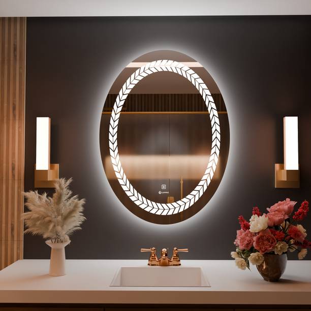 LUPPRA 18X24 inch Oval Wall Mounting Mirror with Light Bathroom Mirror