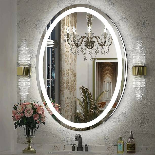 Lavish store Stylish LED Mirror with Touch Sensor 3 Color Modes (Warm, Natural, Blue) Decorative Mirror