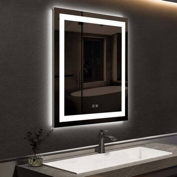 windowera LED Mirror with Touch Sensor, 15 Inch x 18 Inch Wall Mount, 3 Light Effect Decorative Mirror