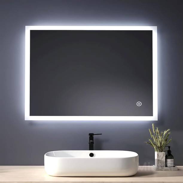 PRINCE ART 18x24 Inch LED Wall Mirror Glass with Touch Sensor Lights for Home Decor HA12 Bathroom Mirror