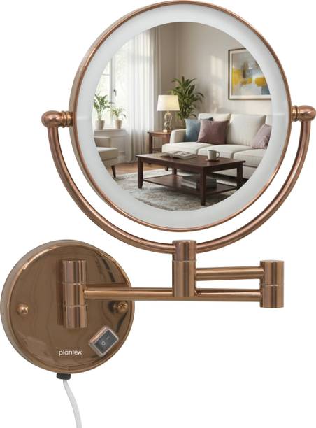 Plantex Makeup Mirror with LED Light/Zoom Mirror- 5x/1x Magnification-8 Inch Magnifying Mirror
