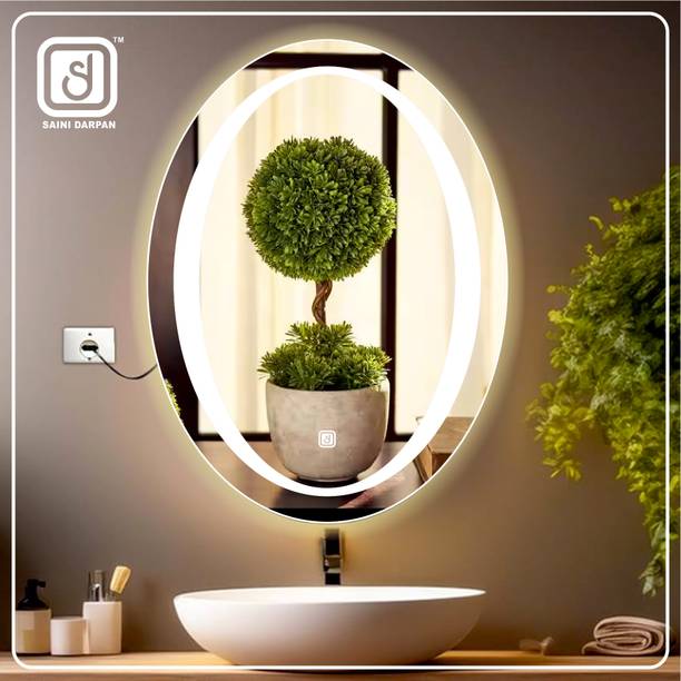 SAINI DARPAN LED Vanity Mirror 18x24 Inch with Touch Sensor | Wall Mount | Bathroom Use Lighted Mirror
