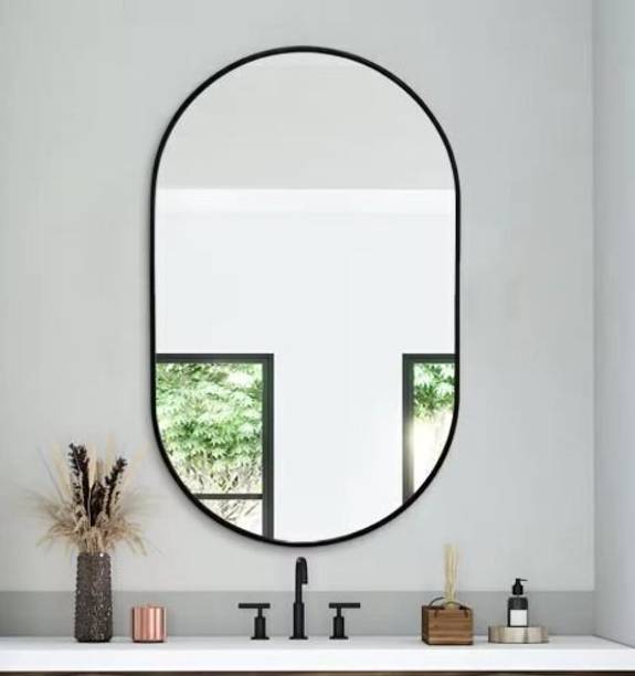 Flipkart Perfect Homes 12 X 18 Inches Frameless Decorative Capsule Wall Mount Mirror Bathroom Mirror