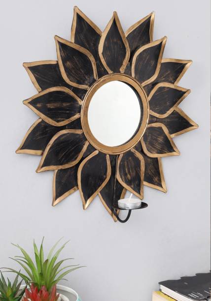 Metalmastery Leafy deco mirror wall scone Decorative Mirror