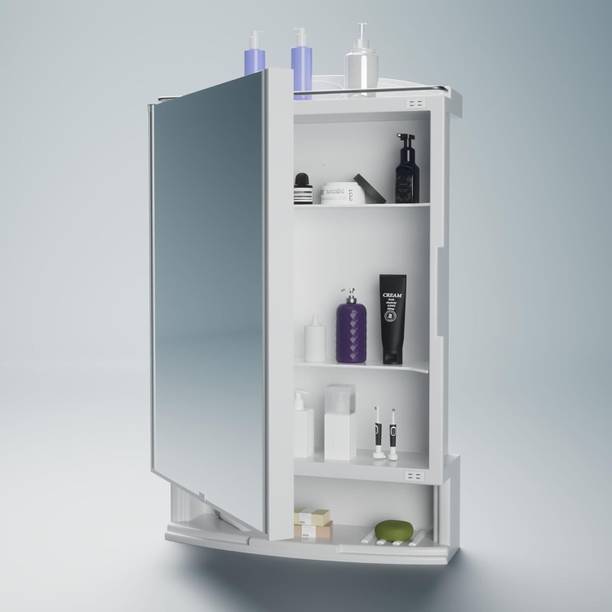 Citrine Strong and Heavy Rich Look Storage Cabinet with Mirror White Wall Shelf Bathroom Mirror