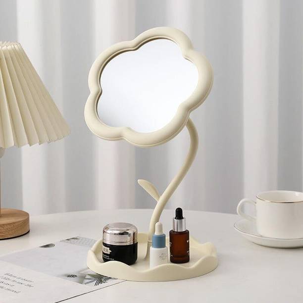 Gabani fashion Desktop Makeup Mirror with Tray for Desktop, Bedroom, Bathroom, Living Room Lighted Mirror