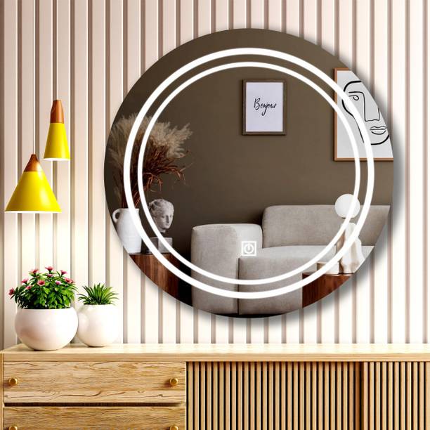 LUPPRA Round Wall Mounting Mirror with Light Size 24X24 inch Bathroom Mirror