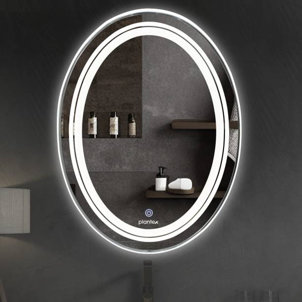 Plantex Designer LED Mirror Glass with Sensor/3 Tone(White, Natural, Warm Light) (18x24) Lighted Mirror
