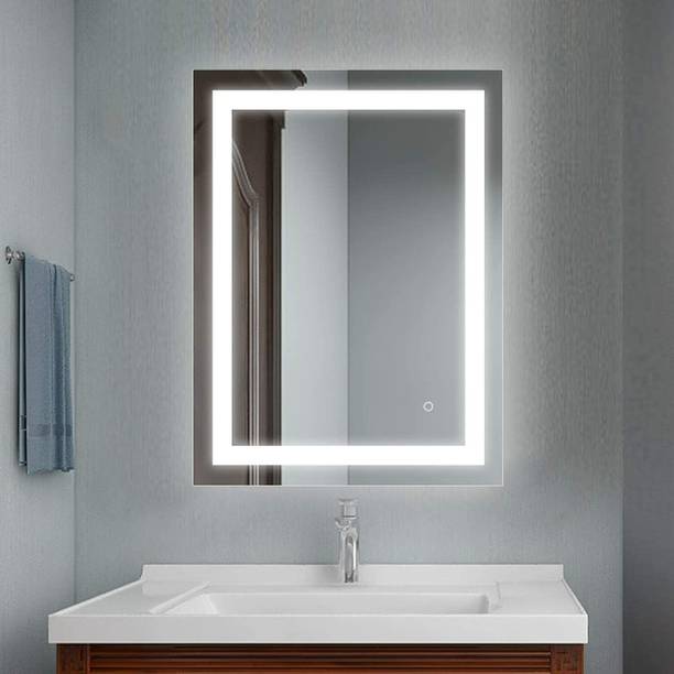 PRINCE ART 18x24 Inch LED Wall Mirror Glass with Touch Sensor Lights for Home Decor HA8 Bathroom Mirror