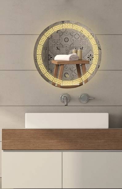 TRYOTONE Wall LED Mirror With Touch Sensor & 3 Led Lights(24x24inch)Wall Decor Lighted Mirror