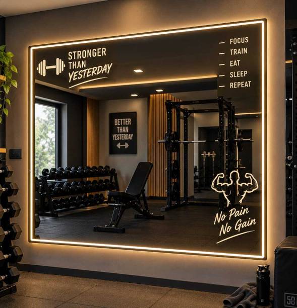 Mofaro LED RECTANGLE 20X16 INCHES MIROR WITH THREE COLOR LIGHTS GYM DESIGN Bathroom Mirror