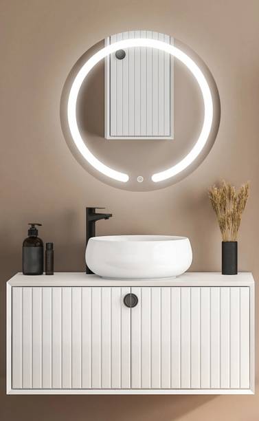 TRYOTONE Wall LED Mirror With Touch Sensor & 3 Led Lights (24x24inch) Bathroom Lighted Mirror