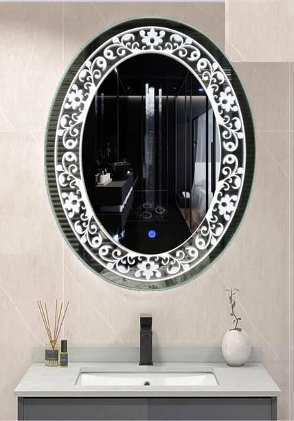 MERKEZI ART Led Mirror For Wall, Bathroom, Living Room, 3 In 1 Color, 24 x 18 Inch MB03 Lighted Mirror
