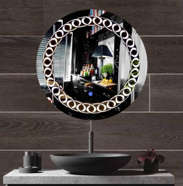 MERKEZI ART Led Mirror For Wall, Bathroom, Living Room, 3 In 1 Color, 24 x 24 Inch MC10 Lighted Mirror