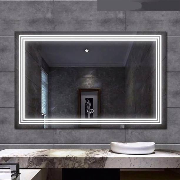 ARC homes & memorials Rectangle 15x18 inch Triple Stripe LED with 3 Mode Lights Decorative Bathroom Lighted Mirror