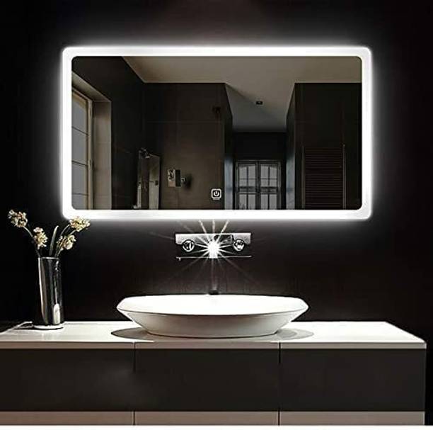 Khushi Decors 18x24 Inch LED Wall Mirror Glass with Touch Sensor Lights for Home Decor HS18 Bathroom Mirror