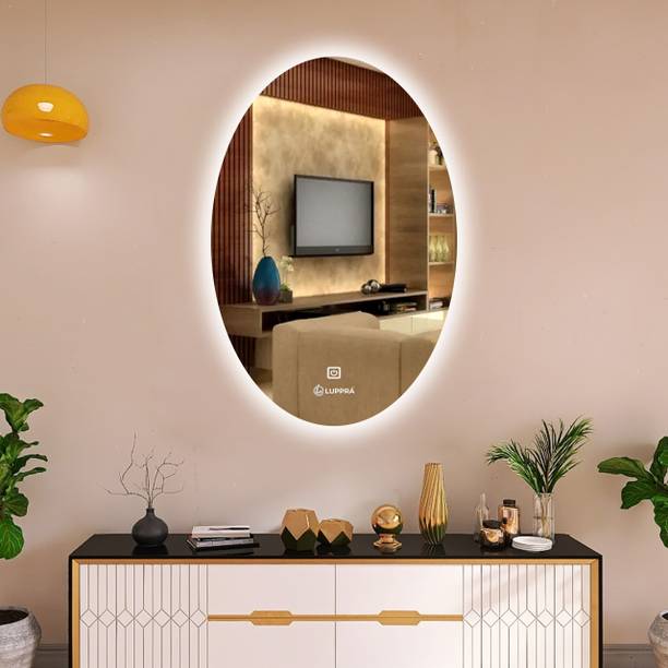 क्रेलिक्स 12x18 Inch Oval Led Light Wall Decor Makeup Room बाथरूम मिरर