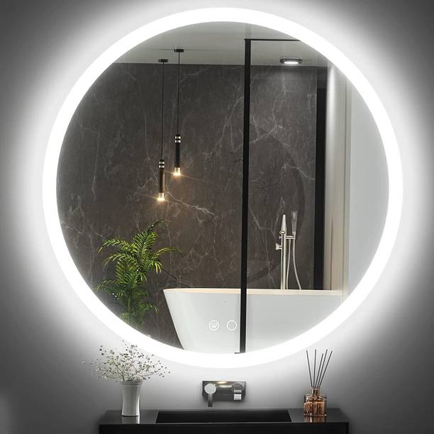 PRINCE ART Led Mirror with Light Bathroom Wall Decor 
Makeup Room 21x21 Inch LT7 Bathroom Mirror