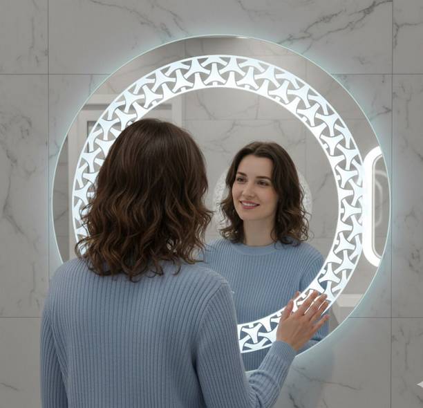 SAINI DARPAN Smart Round LED Bathroom Mirror with Touch Control & Modern Design (Size 24In) Lighted Mirror